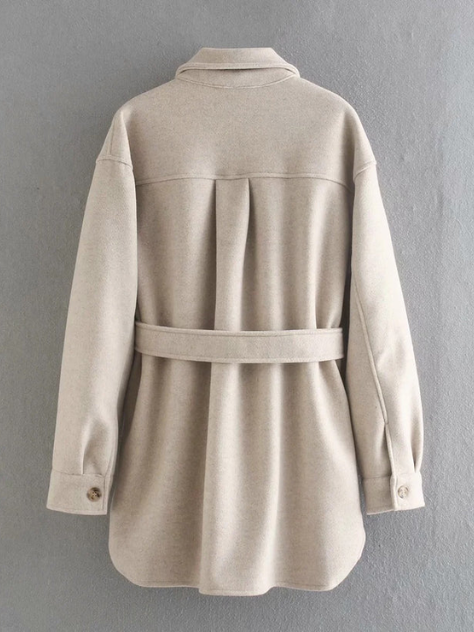 Heavyweight Belted Coat with Brushed Finish