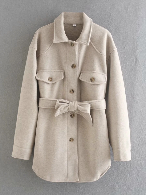 Heavyweight Belted Coat with Brushed Finish