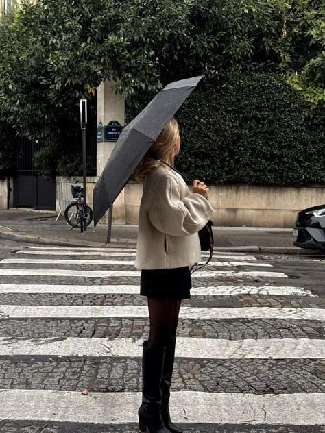 Manteau en Laine Rembourré avec Col Carré